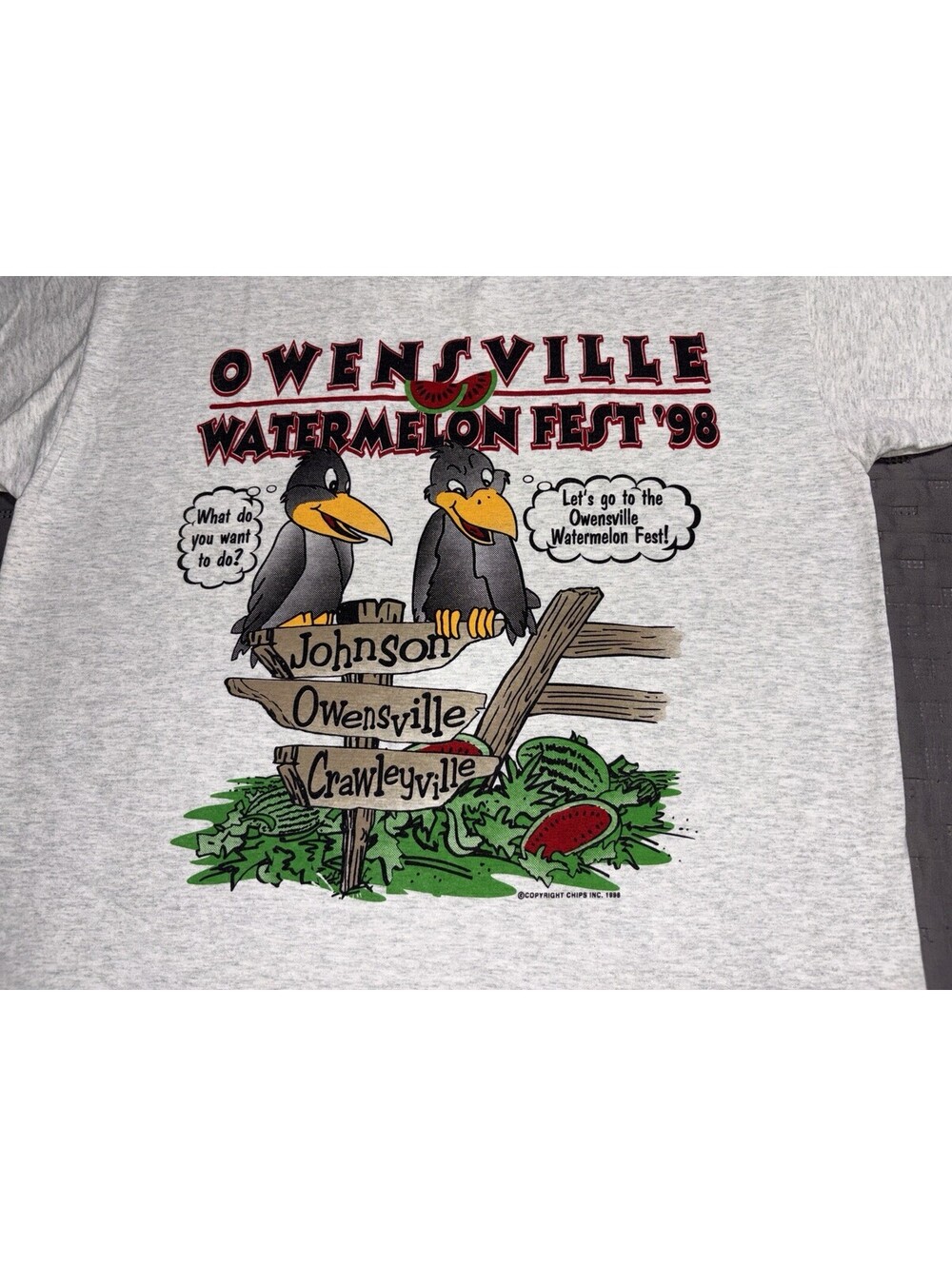 Vintage 1998 Owensville Watermelon Fest T Shirt Large Fruit Loom BEST 90s